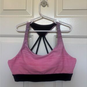 Bloch- Pink and Black girls Sports Bra with braiding detail on back WORN ONCE